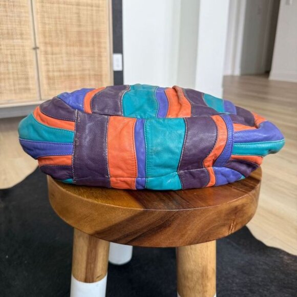 Rare vintage Prada Nappa Stripes Tote bag with orange, teal and purple stripes! - Picture 5 of 9